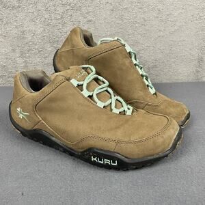Kuru Shoes Womens Size 8.5 Brown Suede Lace Up Comfort Walking EU 39 Orthopedic